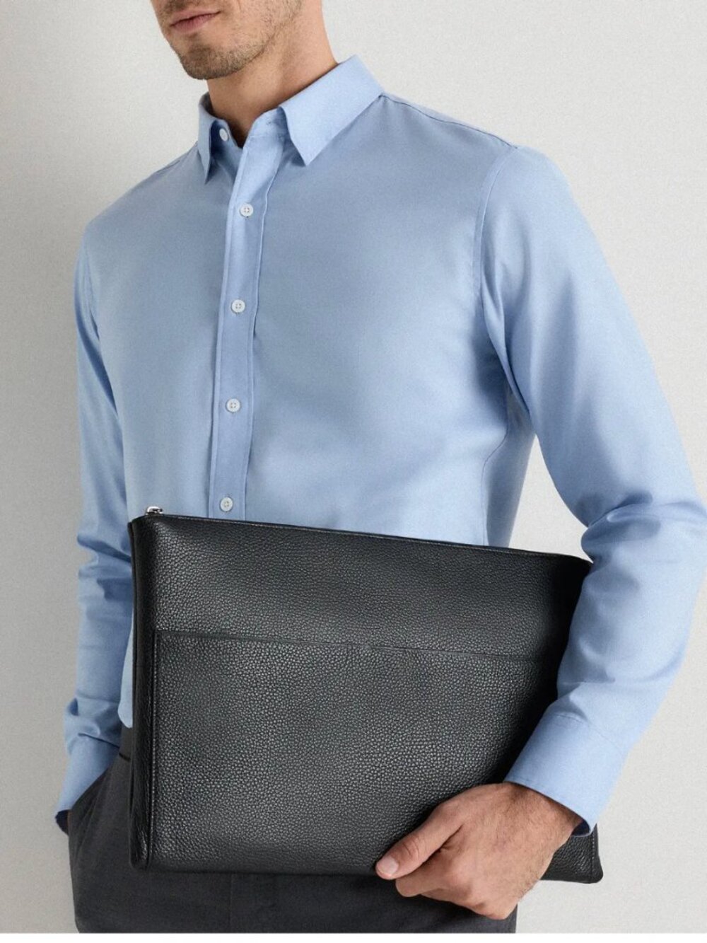 QUINCE Excursion Italian Leather Tech Folio New NWT Black Pebbled w Dustbag